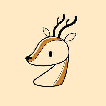 Bambi cartoon deer cute logo deer logo