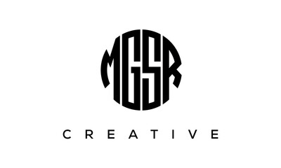 Letters MGSR creative circle logo design vector, 4 letters logo