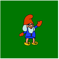 fairy gnome for cartoon on a green background