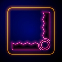 Glowing neon Trap hunting icon isolated on black background. Vector