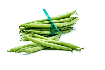 Green beans isolated on white background