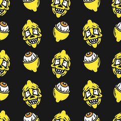 seamless pattern of horror lemon