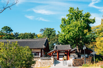 Fototapeta na wymiar Gwangju Hyanggyo, Korean traditional architecture in Gwangju, Korea