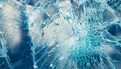 Broken car glass texture with cracks
