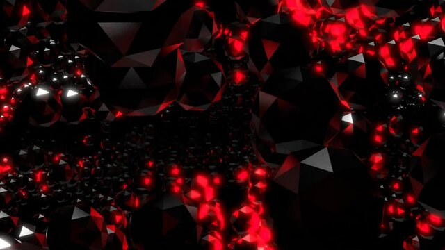VJ 多面体 ダーク 反射 黒 赤 [別Verあり]