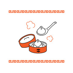 シンプルな小籠包のイラスト