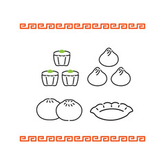 シンプルな点心セット（焼売　小籠包　中華まん　餃子）