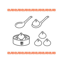 シンプルな小籠包のイラストセット