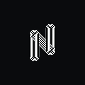 letter N or alphabet N. Vector logo design