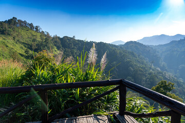 Fototapeta premium Mountains, National Parks, Nature Trails Signage in Thailand