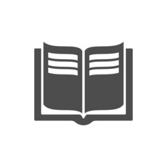 Open book glyph icon or education sign