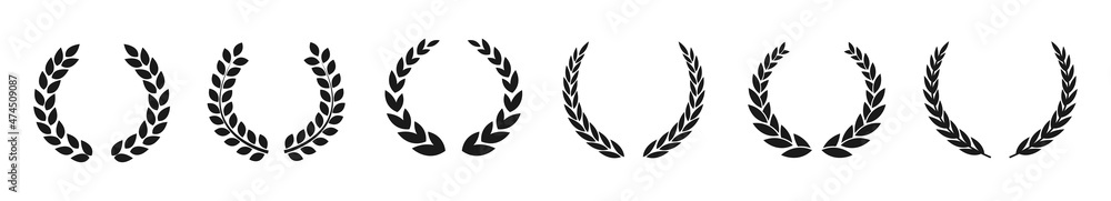 Canvas Prints circular laurel foliate vector icon mega set
