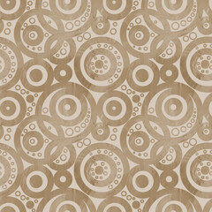 Seamless geometric pattern of circles, lines, bubbles. hand-drawn.The ornament on a beige background is hand-drawn.Design of background, wallpaper, textiles, fabric, packaging