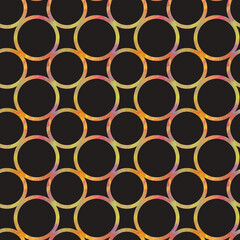 Geometric pattern of yellow-orange small circles on a black background. Textile design, template, background, wallpaper, packaging, textiles, ornament.
