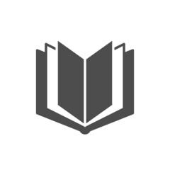 Open book glyph icon or education sign