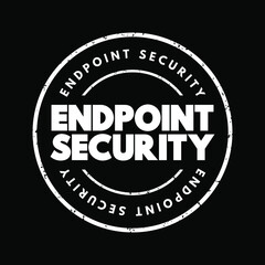 Endpoint Security text stamp, concept background