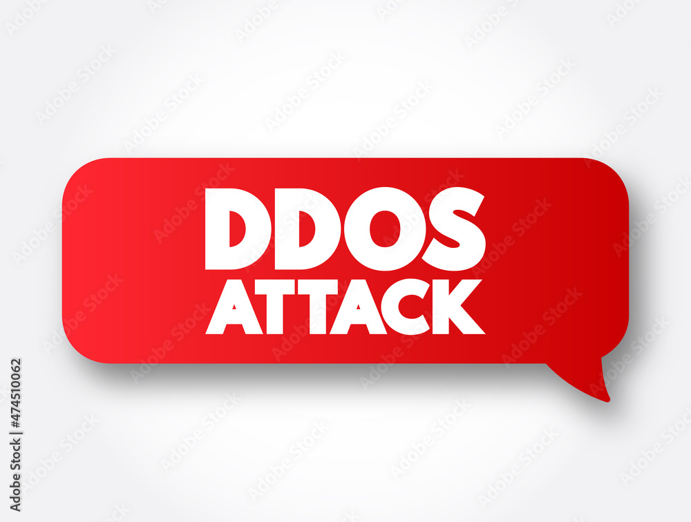 Poster ddos attack text message bubble, concept background