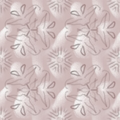 Seamless hand-drawn pattern. Delicate pastel pink background with sinuous lines. Design of bed linen, wallpaper, textiles, fabric, background, packaging.