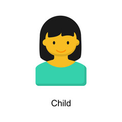 Child Vector illustration in flat style. Pediatrics symbol in EPS file.