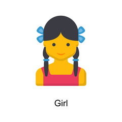 Girl Vector illustration in flat style. Pediatrics symbol in EPS file.