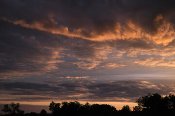 dark gray storm clouds after the rain