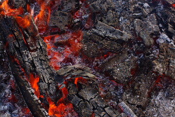 fire in the fireplace