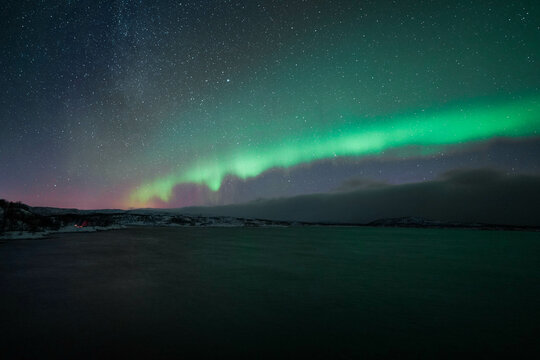 northern lights aurora borealis winter in lapland 