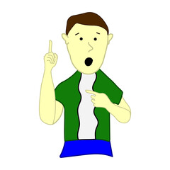 surprised man male. flat style. eps10