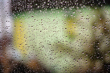 surreal texture of drops after rain