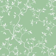 seamless pattern of branches and leaves