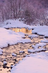 雪国の朝　冬の朝の風景