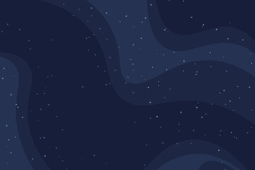 Naklejka premium Abstract cosmic vector background illustration with night sky and stars. Peaceful deep space landscape in dark colors. Use for print, wallpaper, calm and serene background, astrology poster.