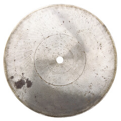 Used circular saw blade for woodworking. Isolated on white.