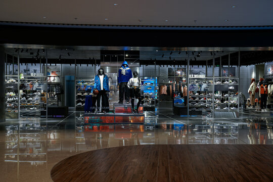 SHANGHAI.China-DEC,4,2021;nike Store Interior Display.Famous Sports Fashion Brand Worldwide And It Is One Of The World's Largest Suppliers Of Athletic Shoes And Apparel.It's The First Brand In China.