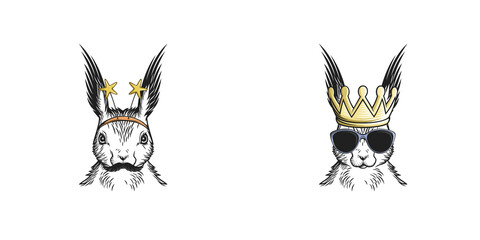 Crazy creative animal design with accessories 