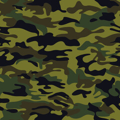 Fototapeta premium Full seamless camouflage texture skin pattern vector for military textile. Usable for Jacket Pants Shirt and Shorts. Army camo masking design for hunting fabric print and wallpaper. 