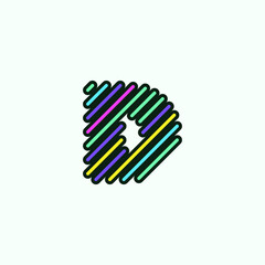 Modern Colorful D Letter element logo design template. Cute comic alphabet icon Vector Illustration perfect for your visual identity.