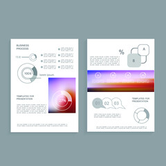 Naklejka premium Cards for business data visualization