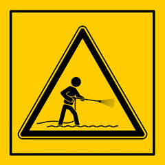 mssn90 MachineSafetySignNew mssn - Maschine / Warnzeichen: Maschinenkennzeichnung einzeln - Maschinenpflege mit Hochdruckreiniger . high pressure water jet . g11025