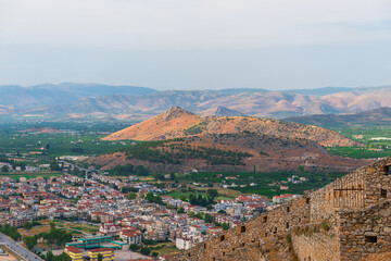 Fototapeta na wymiar landscape of Nafplio town Argolis Greece - drone view