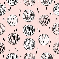 Abstract pattern with circles. Vector graphics. Suitable for fabric, wallpaper, paper, background. Doodle 
