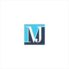 letter m j logo vector template typography