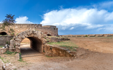 The ancient byzantine and venetian fortifications surrounding the city of Chania, Crete, Greece