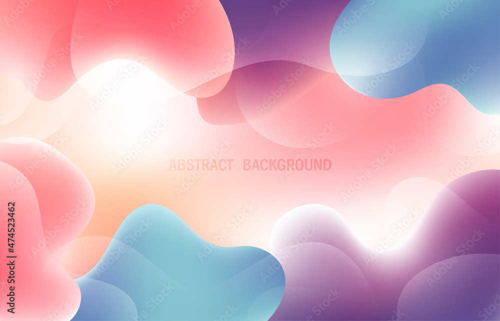 Aufkleber abstract colorful gradient organic shape minimal design template. overlapping of colorful concept fo