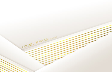 Abstract luxury golden paper invitation template. Line design for artwork style background. Illustration vector