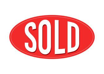 Sold oval sign vector