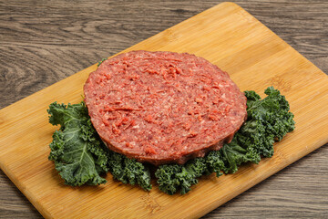Raw beef burger cutlet for burger