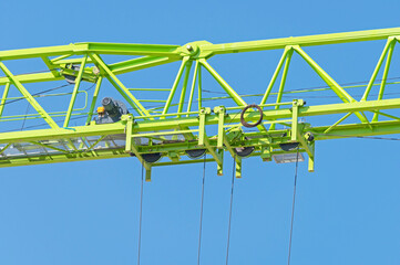 construction crane at blue sky background