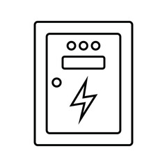 electric panel box vector. Electric distribution icon. editable on white background