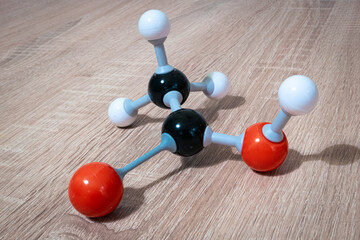 Model of acetic acid molecule, used in chemistry class